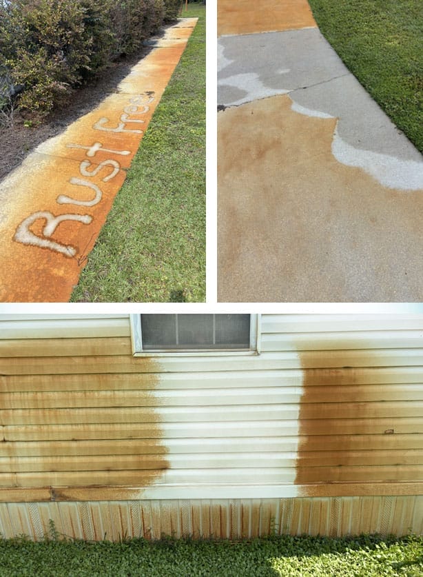 Before and after photos of Snowcap Product at work